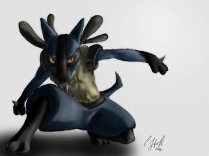 Amber when she's in drakkin/wolf hybrid form